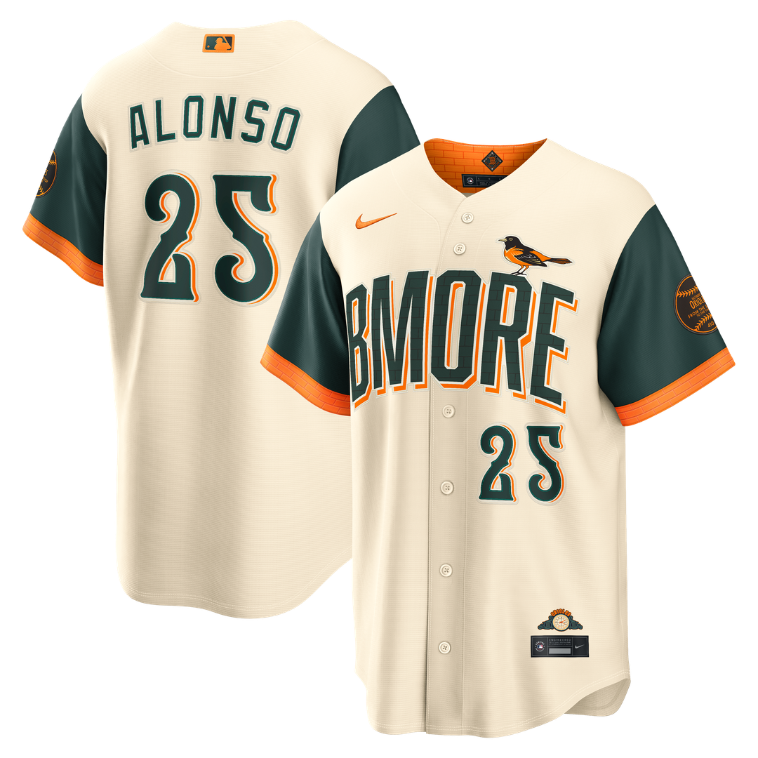 Baltimore Orioles Pete Alonso Nike 2026 City Connect Stadium Jersey - Cream Team Jersey Sports Fan Apparel