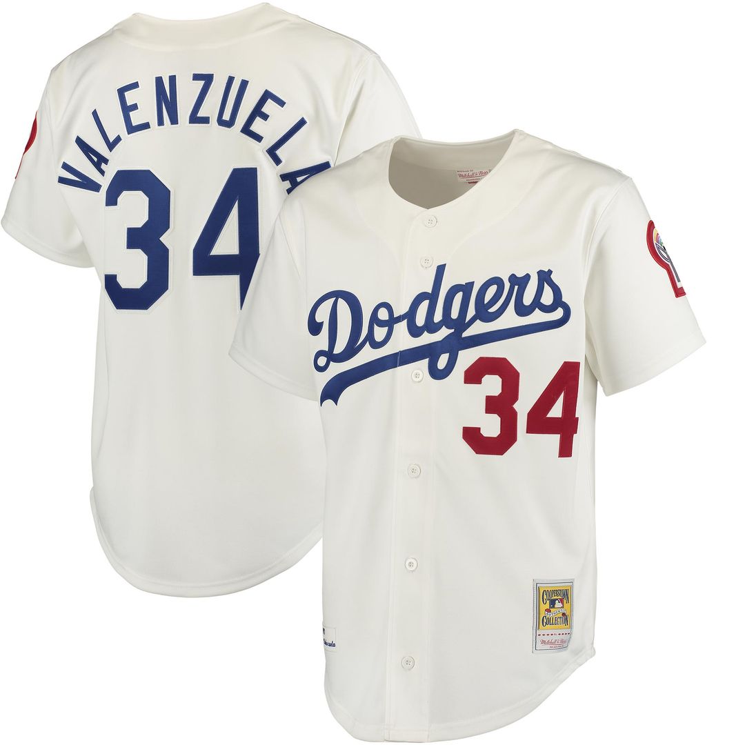 Los Angeles Dodgers Fernando Valenzuela Mitchell & Ness Authentic Jersey - White Team Jersey Sports Fan Apparel