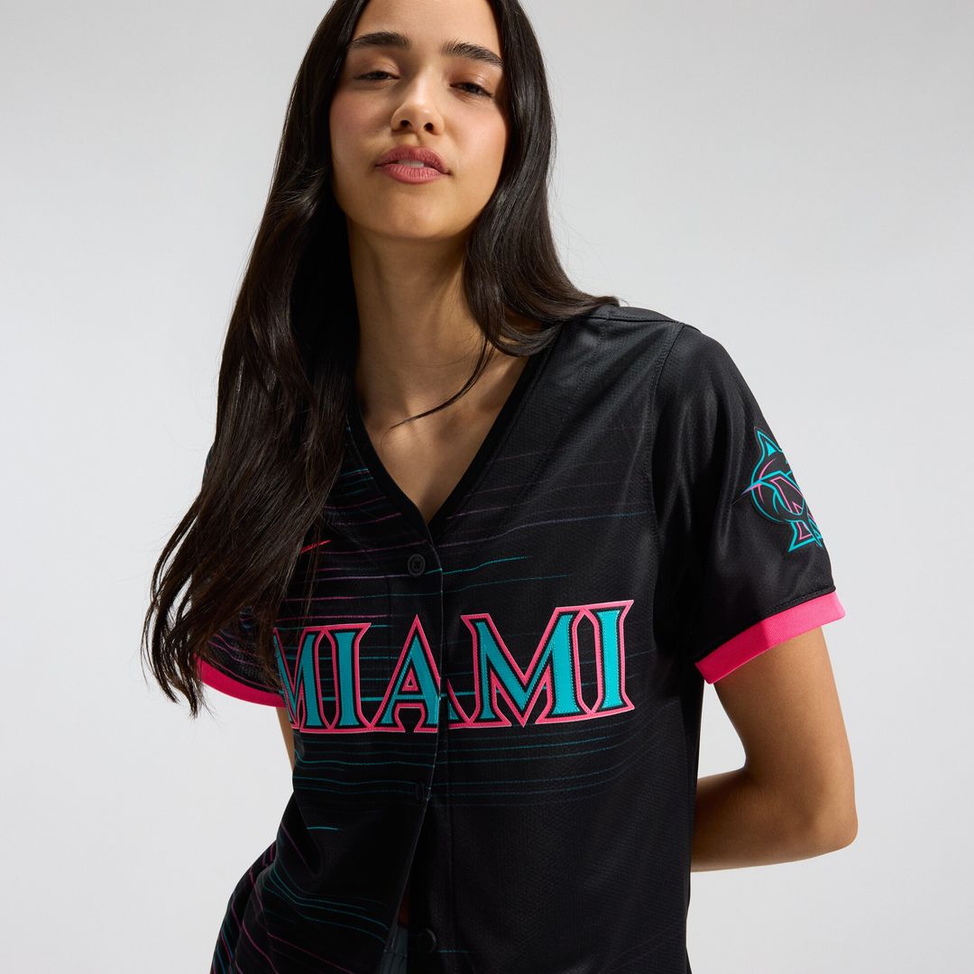 Miami Marlins Nike Women's 2025 City Connect Limited Jersey - Black Team Jersey Sports Fan Apparel
