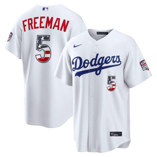 Los Angeles Dodgers Freddie Freeman Nike USA 250 Fourth of July Home Stadium Jersey - White Team Jersey Sports Fan Apparel