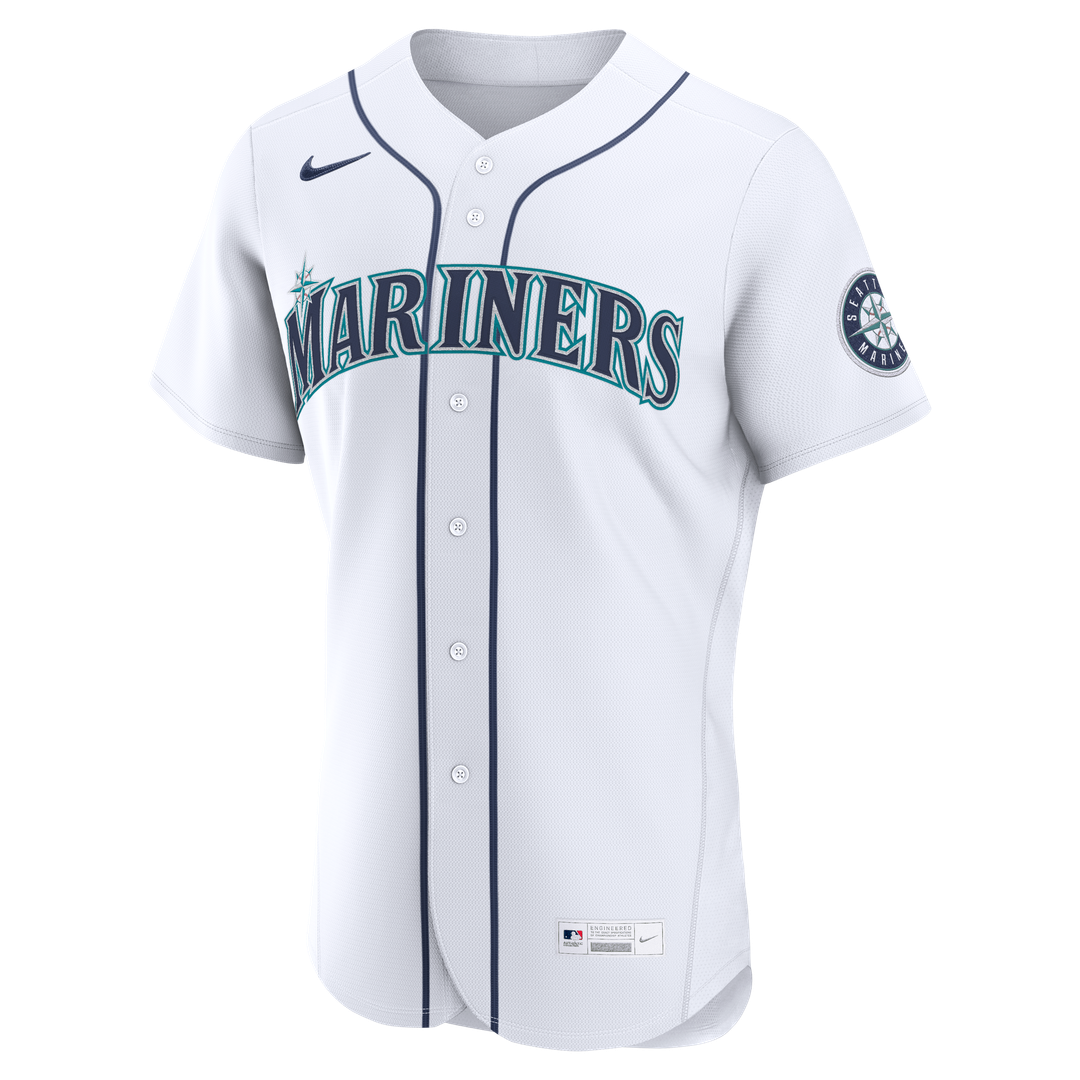 Seattle Mariners Nike Home Authentic Custom Jersey - White Team Jersey Sports Fan Apparel