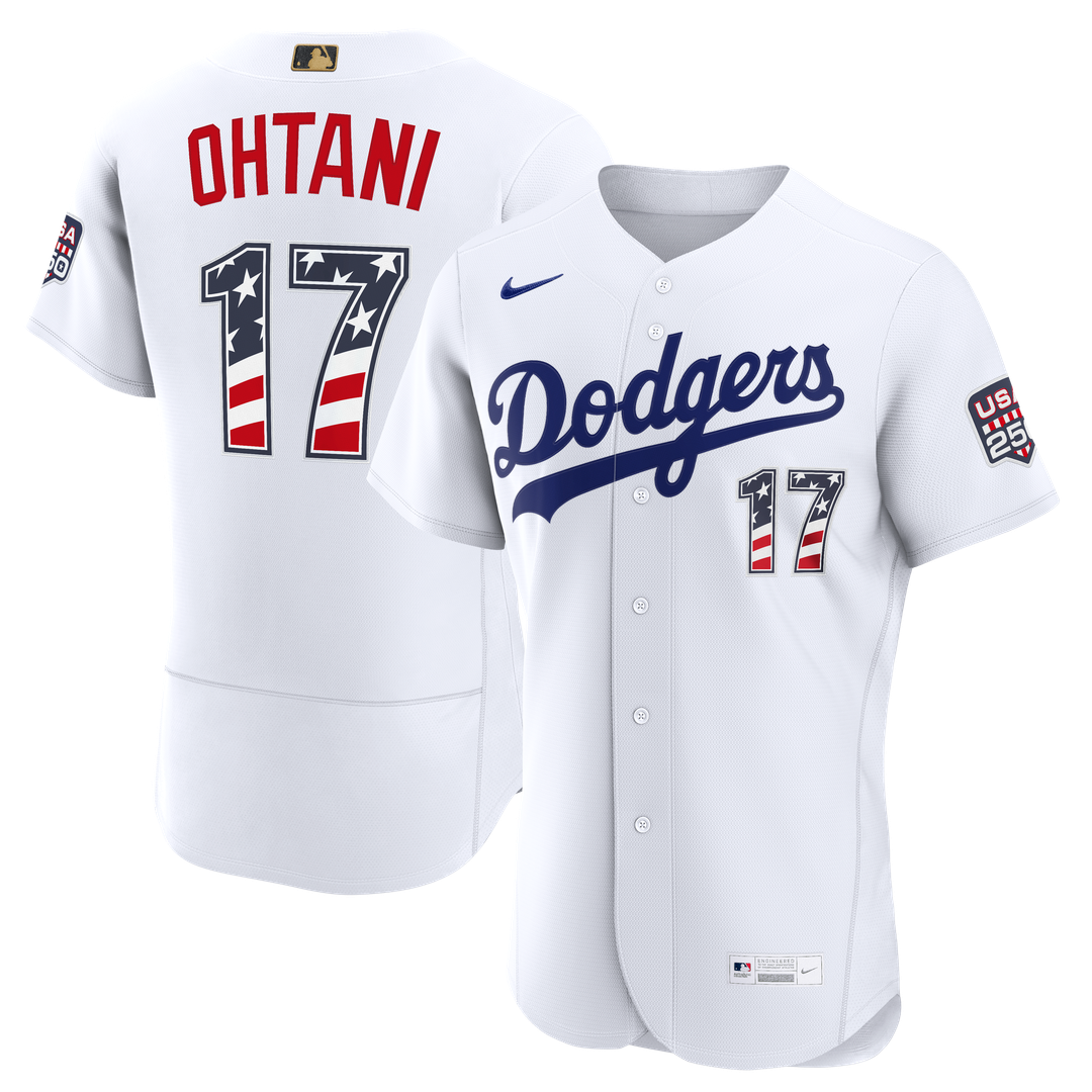 Los Angeles Dodgers Shohei Ohtani Nike USA 250 Fourth of July Home Authentic Jersey - White Team Jersey Sports Fan Apparel