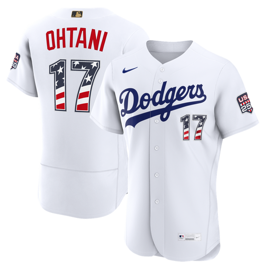 Los Angeles Dodgers Shohei Ohtani Nike USA 250 Fourth of July Home Authentic Jersey - White Team Jersey Sports Fan Apparel