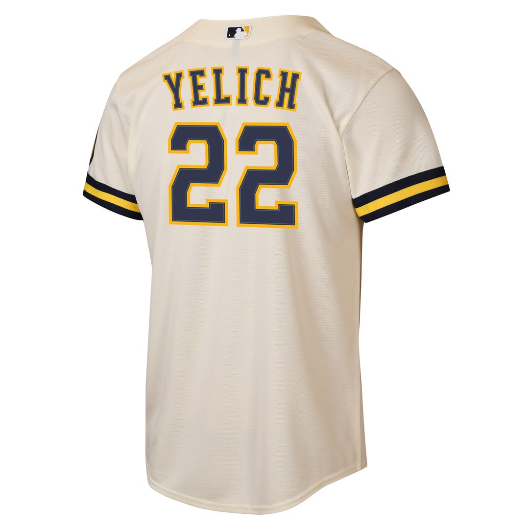 Milwaukee Brewers Christian Yelich Nike Youth Home Stadium Jersey - Cream Team Jersey Sports Fan Apparel