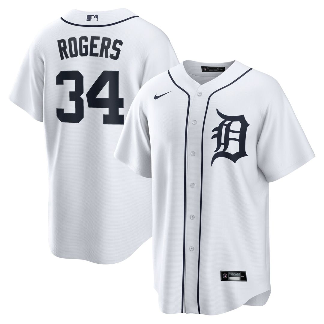 Detroit Tigers Jake Rogers Nike Home Replica Jersey - White Team Jersey Sports Fan Apparel