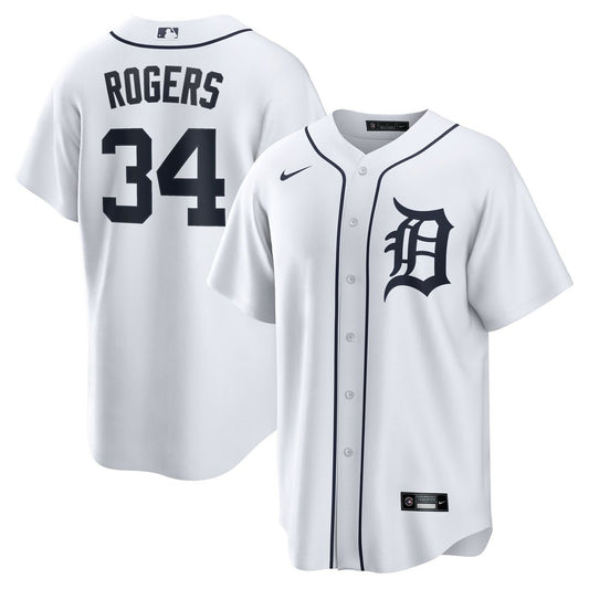 Detroit Tigers Jake Rogers Nike Home Replica Jersey - White Team Jersey Sports Fan Apparel