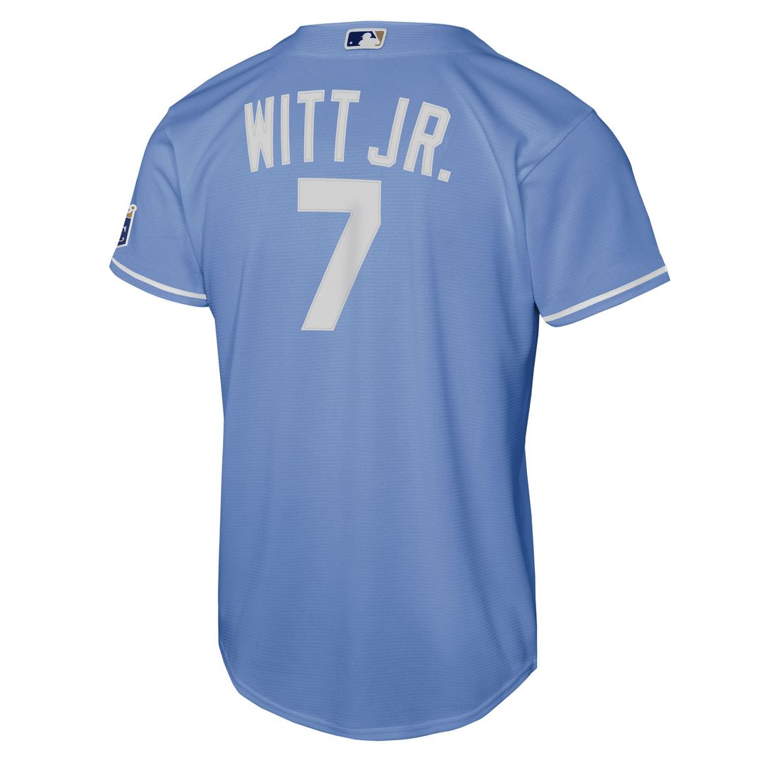 Kansas City Royals Bobby Witt Jr. Nike Youth Alternate Stadium Jersey - Light Blue Team Jersey Sports Fan Apparel