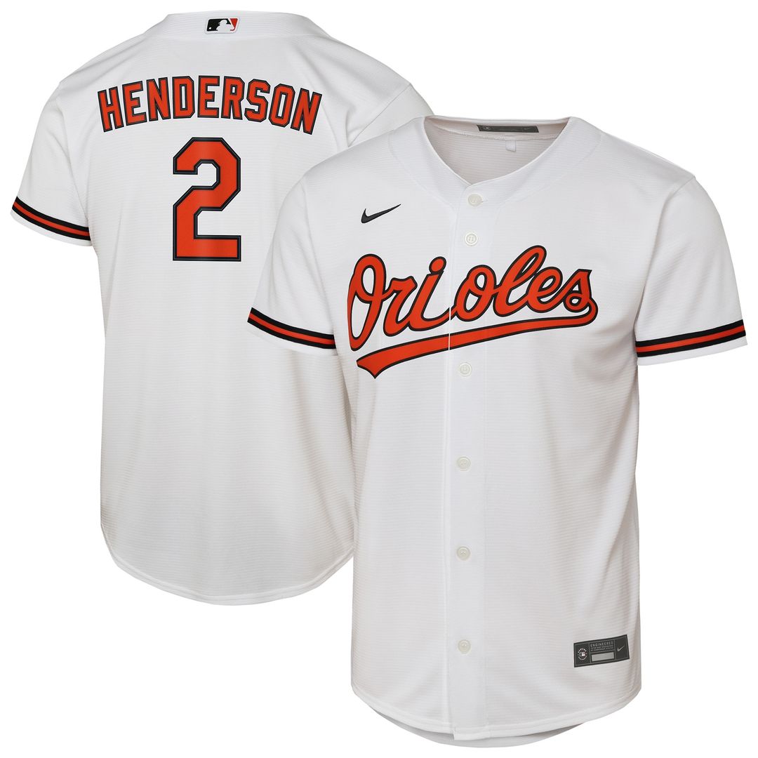 Baltimore Orioles Gunnar Henderson Nike Youth Home Replica Player Jersey - White Team Jersey Sports Fan Apparel