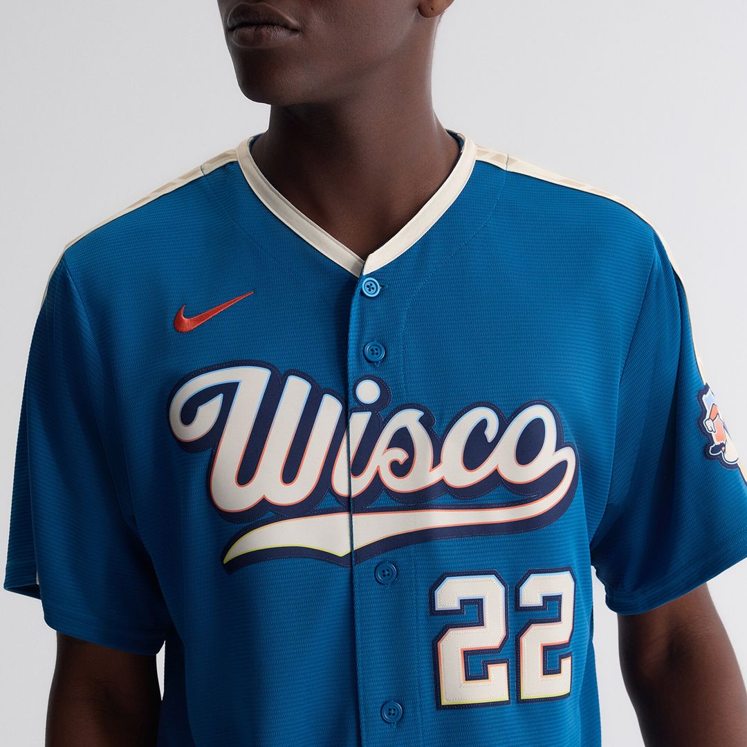 Milwaukee Brewers Christian Yelich Nike 2026 City Connect Stadium Jersey - Mineral Blue Team Jersey Sports Fan Apparel