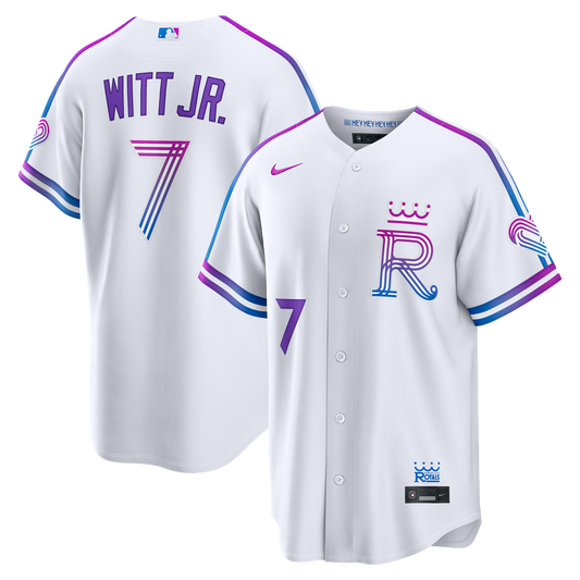 Kansas City Royals Bobby Witt Jr. Nike 2026 City Connect Stadium Jersey - White Team Jersey Sports Fan Apparel