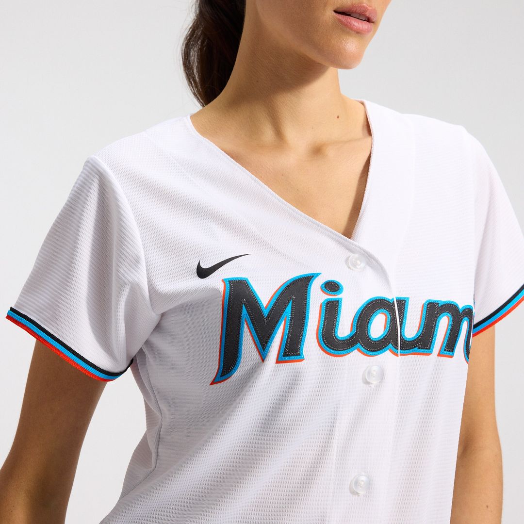 Miami Marlins Nike Women's Replica Team Jersey - White Team Jersey Sports Fan Apparel