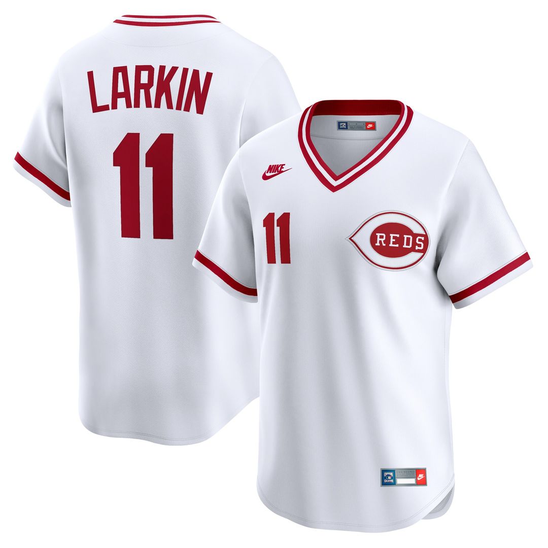 Cincinnati Reds Barry Larkin Nike Throwback Cooperstown Limited Jersey - White Team Jersey Sports Fan Apparel