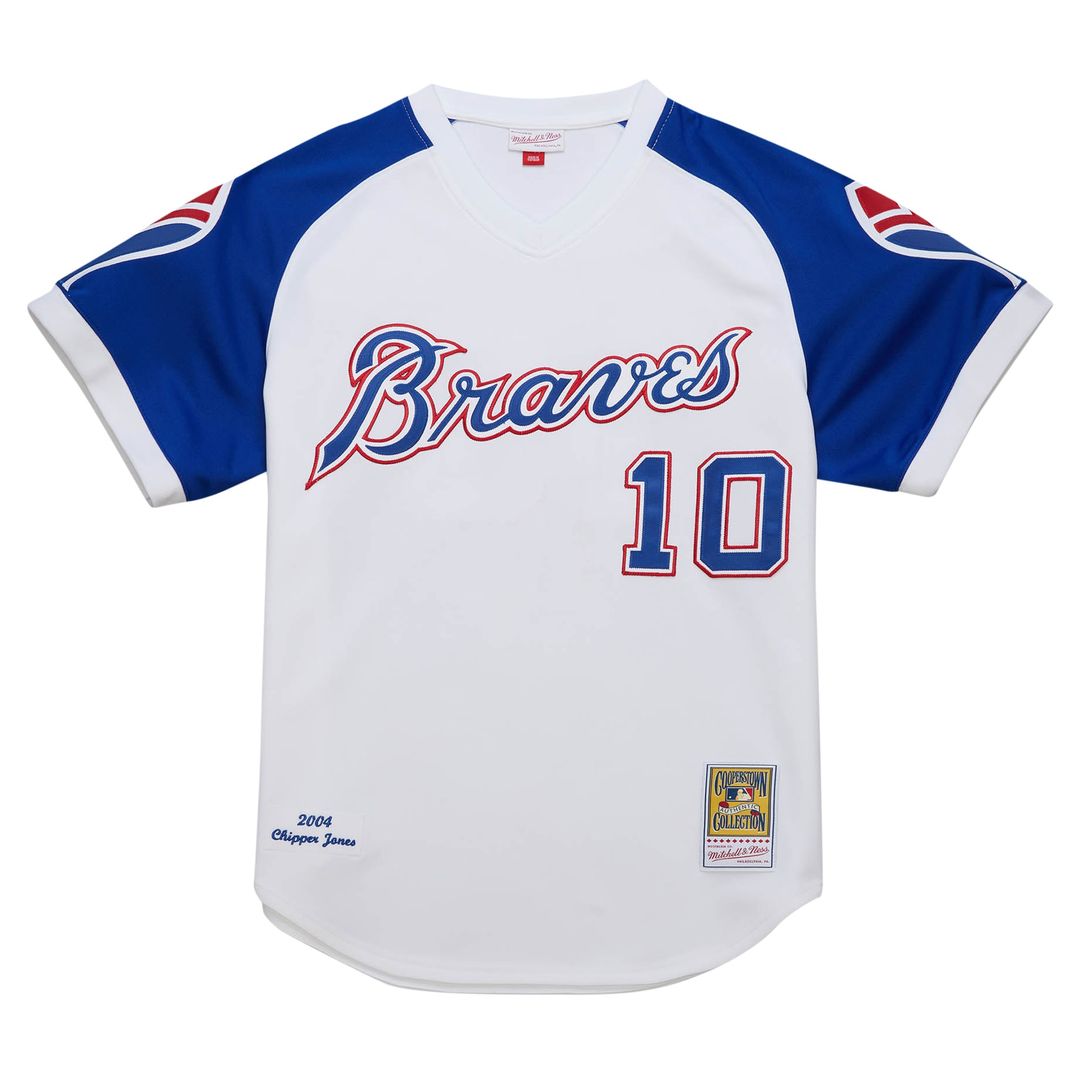 Atlanta Braves Chipper Jones Mitchell & Ness 2004 Cooperstown Authentic Throwback Jersey - White Team Jersey Sports Fan Apparel