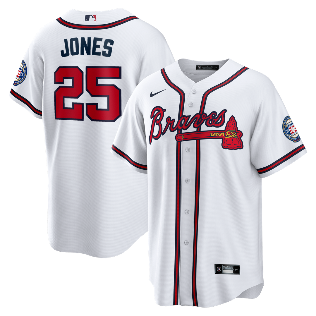 Atlanta Braves Andruw Jones Nike Home Replica 2026 Hall of Fame Patch Jersey - White Team Jersey Sports Fan Apparel