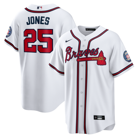 Atlanta Braves Andruw Jones Nike Home Replica 2026 Hall of Fame Patch Jersey - White Team Jersey Sports Fan Apparel