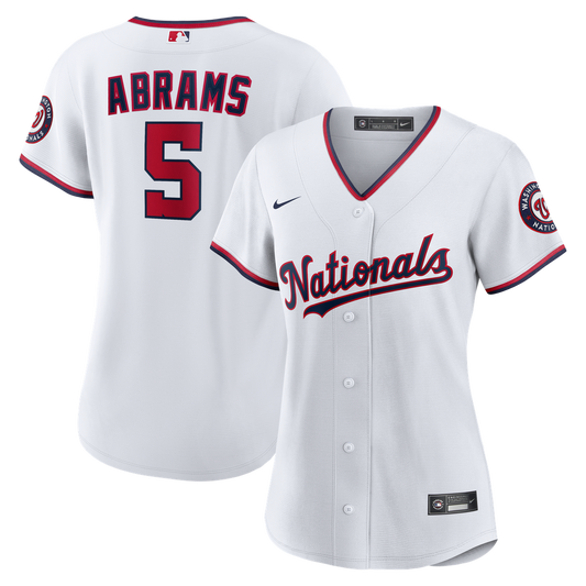 Washington Nationals CJ Abrams Nike Women's Home Replica Player Jersey - White Team Jersey Sports Fan Apparel