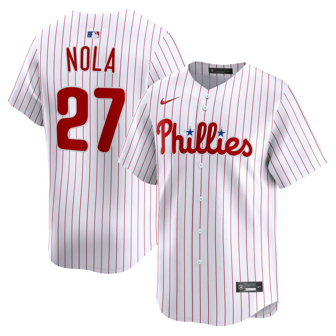 Philadelphia Phillies Aaron Nola Nike Home Limited Player Jersey - White Team Jersey Sports Fan Apparel