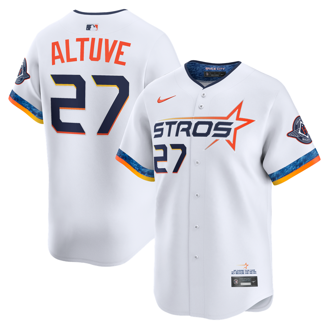 Houston Astros Jose Altuve Nike 2025 City Connect Limited Player Jersey - White Team Jersey Sports Fan Apparel