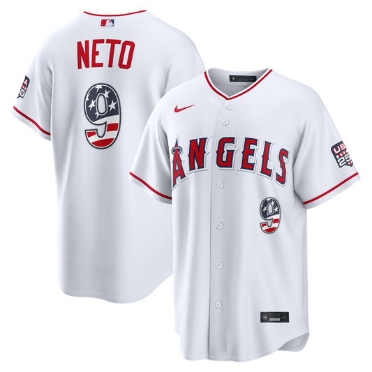 Los Angeles Angels Zach Neto Nike USA 250 Fourth of July Stadium Jersey - White Team Jersey Sports Fan Apparel