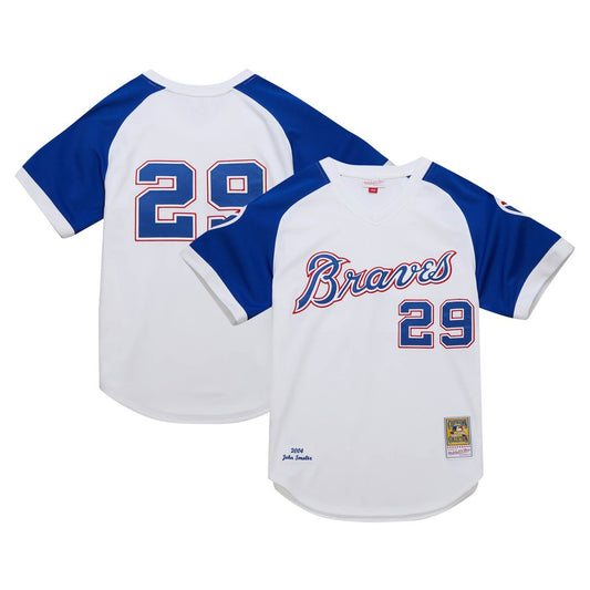 Atlanta Braves John Smoltz Mitchell & Ness 2004 Cooperstown Authentic Throwback Jersey - White Team Jersey Sports Fan Apparel
