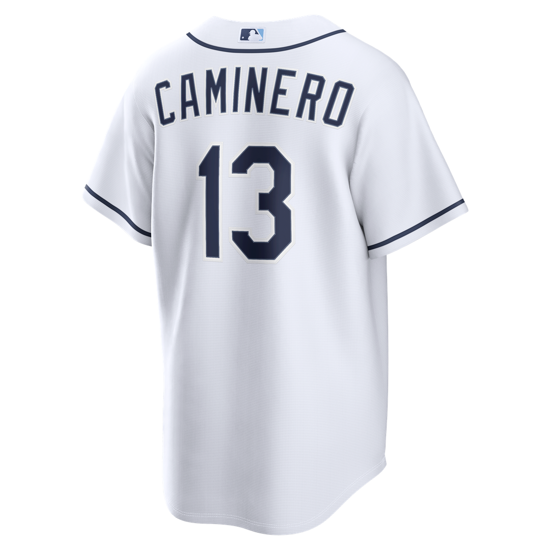 Tampa Bay Rays Junior Caminero Nike Home Replica Jersey - White Team Jersey Sports Fan Apparel