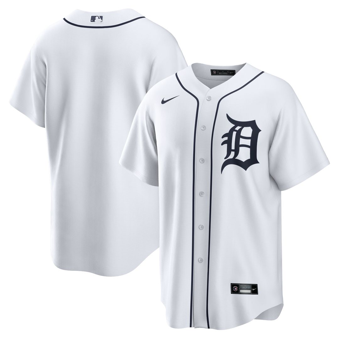 Detroit Tigers Nike Home Replica Team Jersey - White Team Jersey Sports Fan Apparel