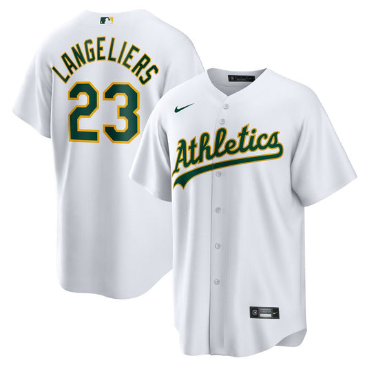 Athletics Shea Langeliers Nike Home Replica Jersey - White Team Jersey Sports Fan Apparel
