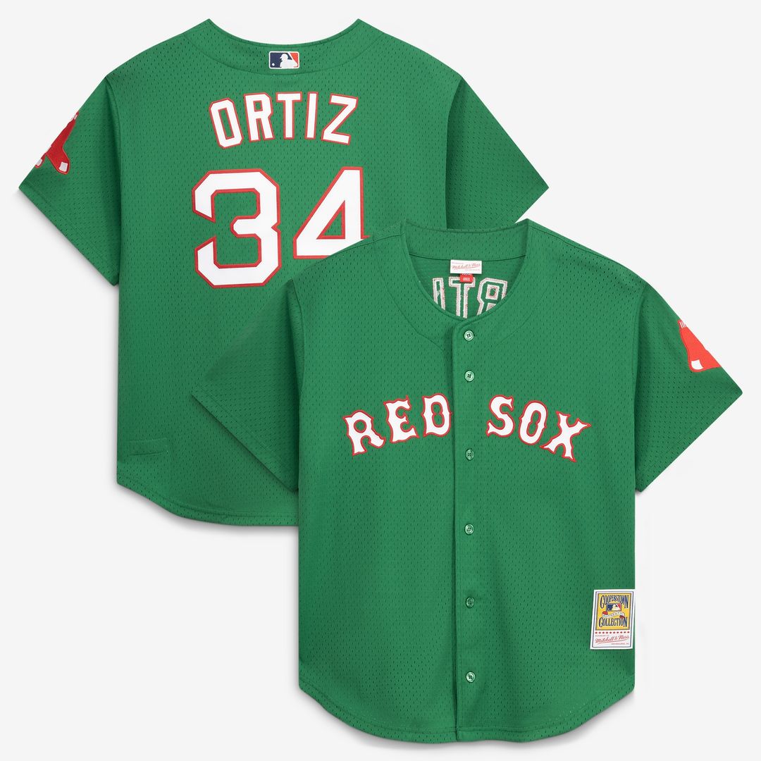Boston Red Sox David Ortiz Mitchell & Ness Cooperstown Mesh Batting Practice Button - Up Jersey - Red Team Jersey Sports Fan Apparel