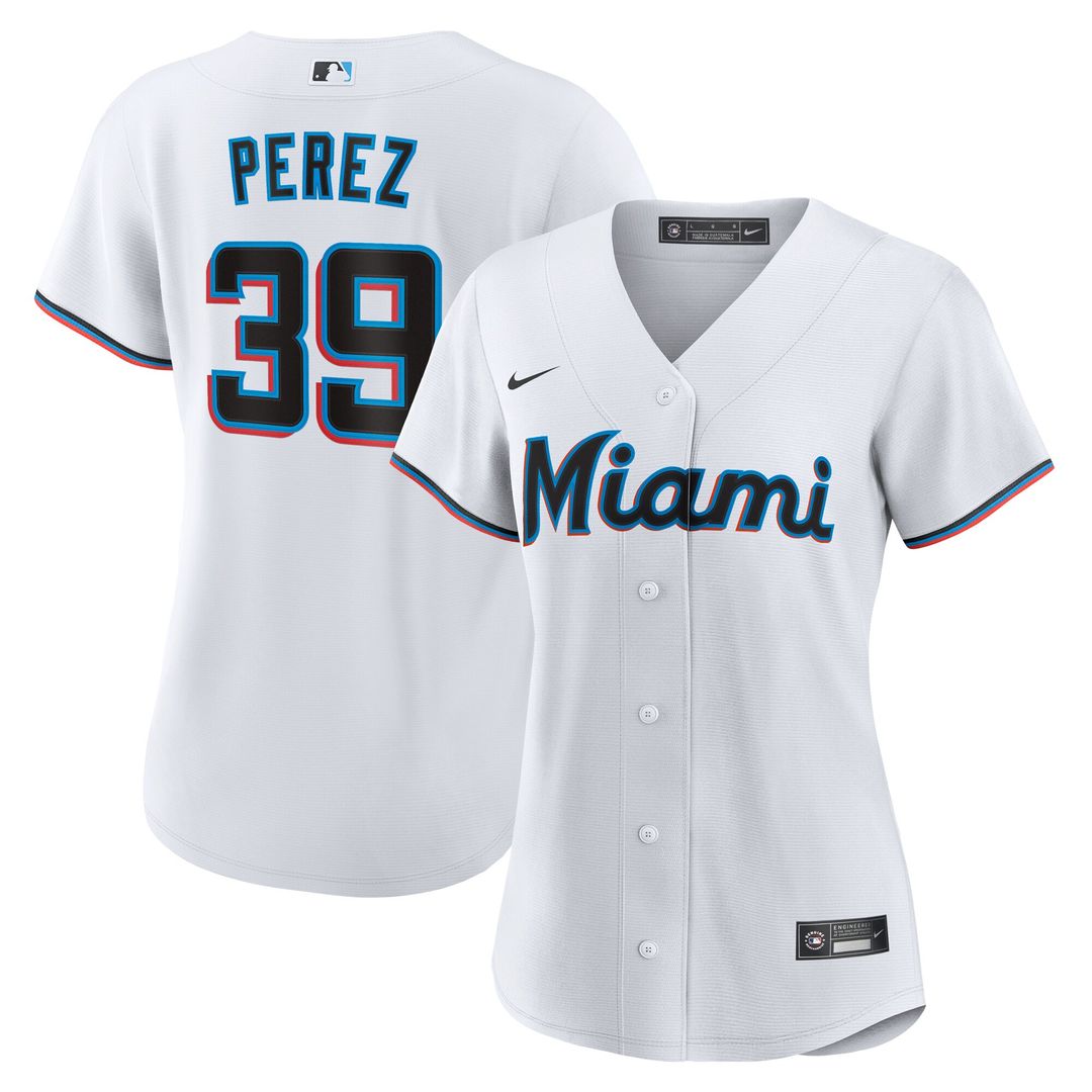 Miami Marlins Eury Perez Nike Women's Home Replica Jersey - White Team Jersey Sports Fan Apparel