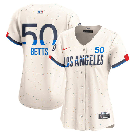 Los Angeles Dodgers Mookie Betts Nike Women's City Connect Limited Jersey - Cream Team Jersey Sports Fan Apparel