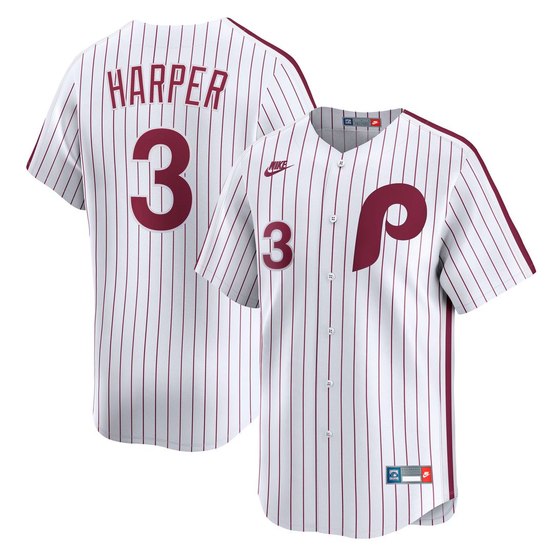 Philadelphia Phillies Bryce Harper Nike Cooperstown Limited Jersey - White Team Jersey Sports Fan Apparel