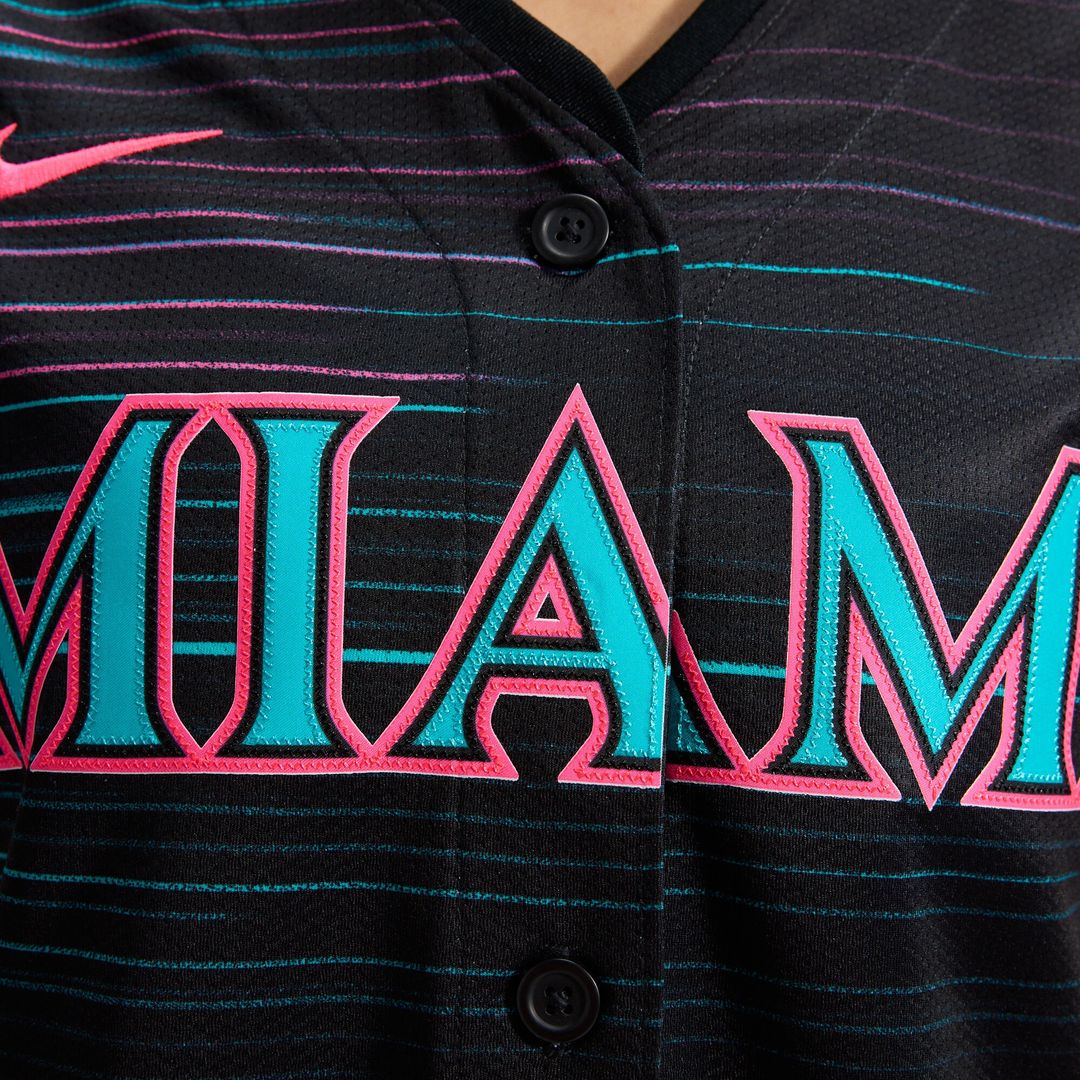 Miami Marlins Nike Women's 2025 City Connect Limited Jersey - Black Team Jersey Sports Fan Apparel
