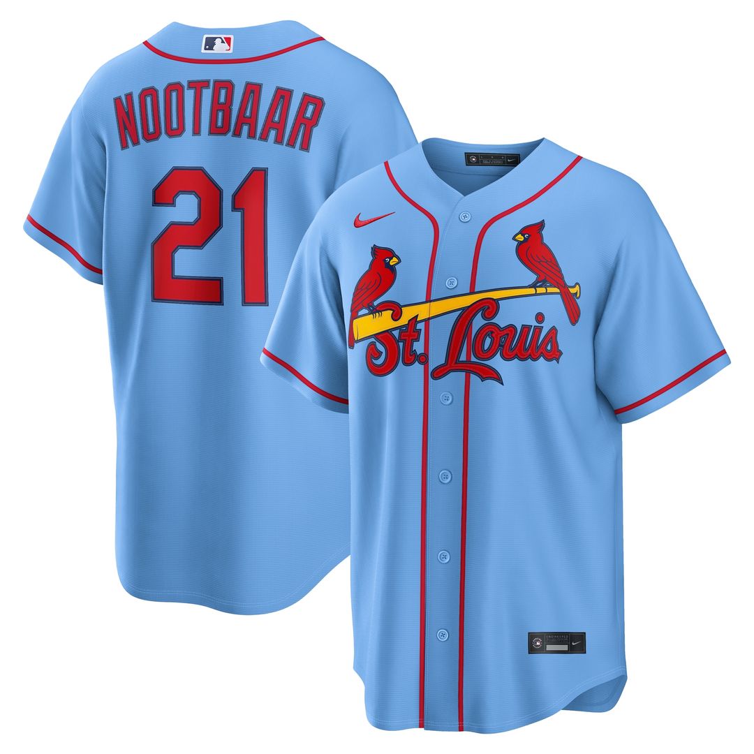 St. Louis Cardinals Lars Nootbaar Nike Alternate Replica Jersey - Light Blue Team Jersey Sports Fan Apparel