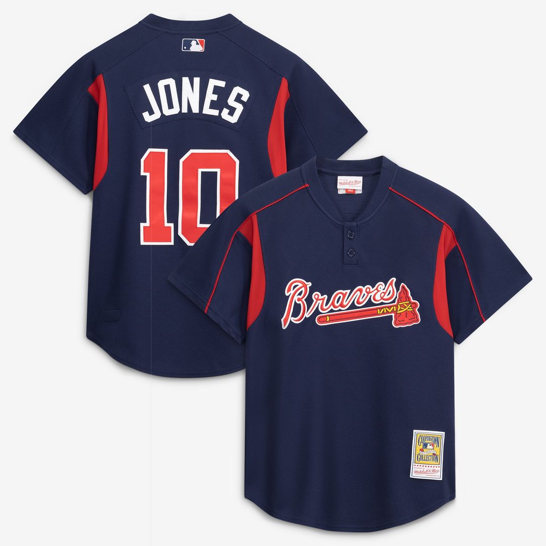 Atlanta Braves Chipper Jones Mitchell & Ness Authentic Batting Practice Jersey - Navy Team Jersey Sports Fan Apparel