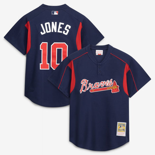 Atlanta Braves Chipper Jones Mitchell & Ness Authentic Batting Practice Jersey - Navy Team Jersey Sports Fan Apparel