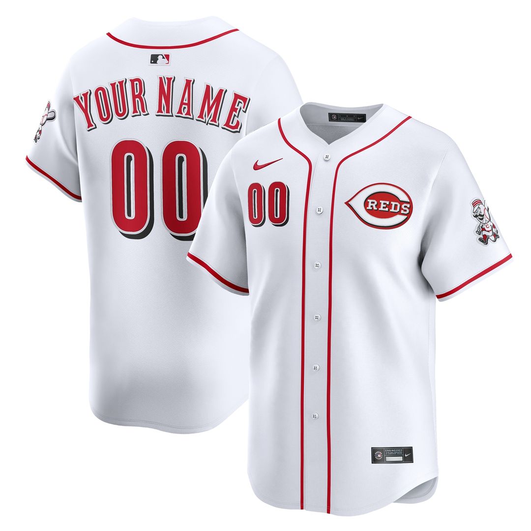 Cincinnati Reds Nike Home Limited Custom Jersey - White Team Jersey Sports Fan Apparel