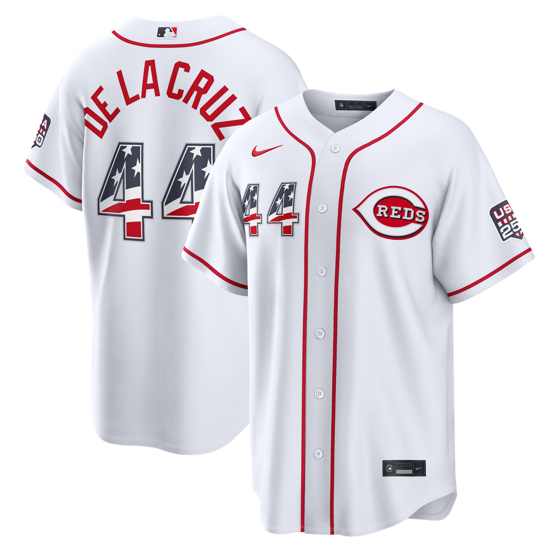 Cincinnati Reds Elly De La Cruz Nike USA 250 Fourth of July Home Stadium Jersey - White Team Jersey Sports Fan Apparel