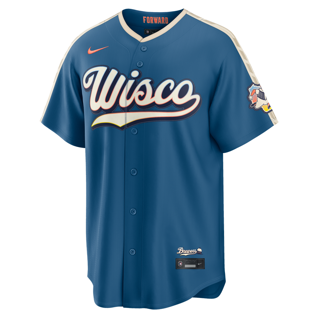 Milwaukee Brewers Nike 2026 City Connect Stadium Jersey - Mineral Blue Team Jersey Sports Fan Apparel