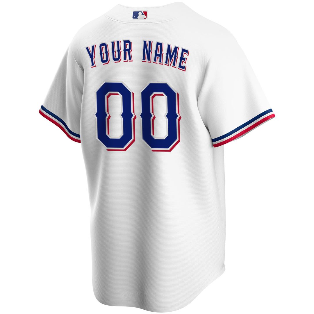 Texas Rangers Nike Home Replica Custom Jersey - White Team Jersey Sports Fan Apparel