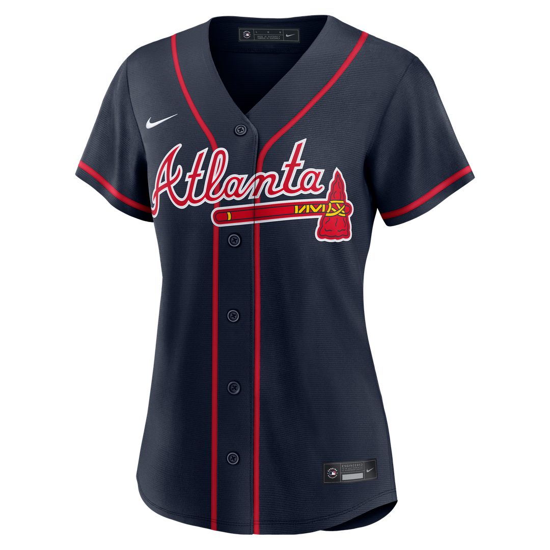 Atlanta Braves Ronald Acuña Jr. Nike Women's Alternate Replica Jersey - Navy Team Jersey Sports Fan Apparel