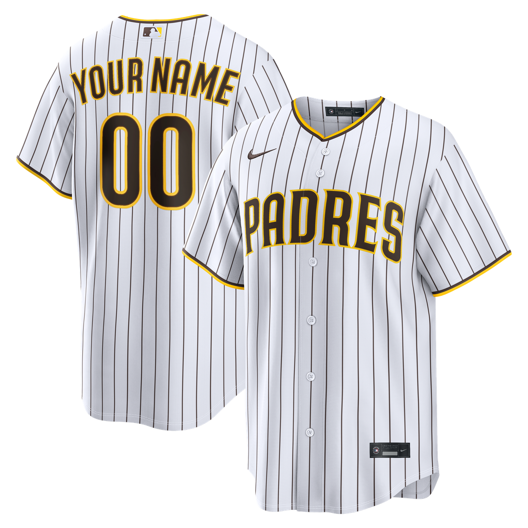 San Diego Padres Nike Home Replica Custom Jersey - White Team Jersey Sports Fan Apparel
