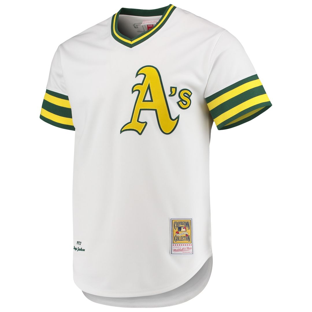 Athletics Reggie Jackson Mitchell & Ness 1972 Cooperstown Authentic Jersey - White Team Jersey Sports Fan Apparel
