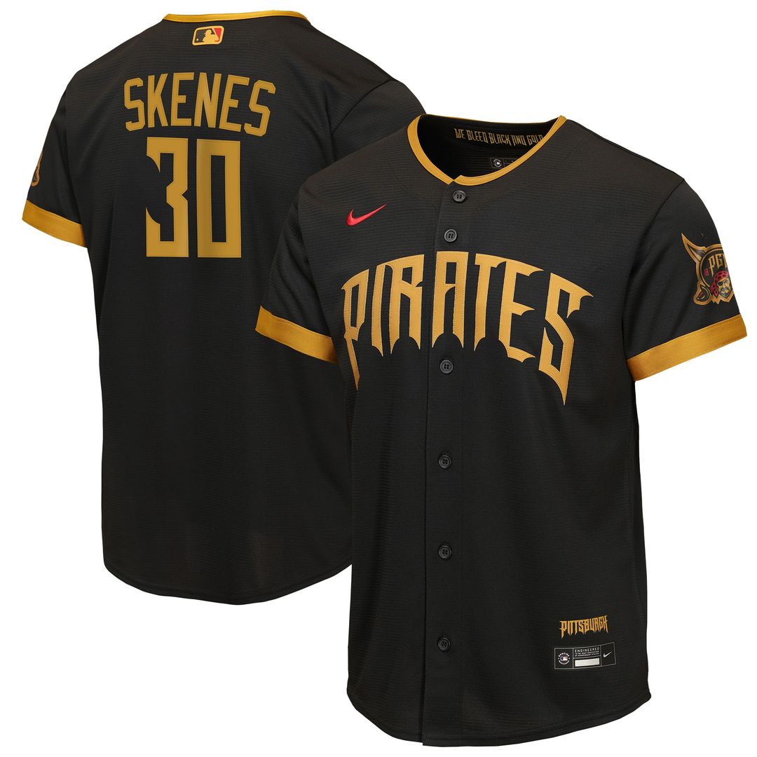 Pittsburgh Pirates Paul Skenes Nike Youth 2026 City Connect Stadium Jersey - Black Team Jersey Sports Fan Apparel