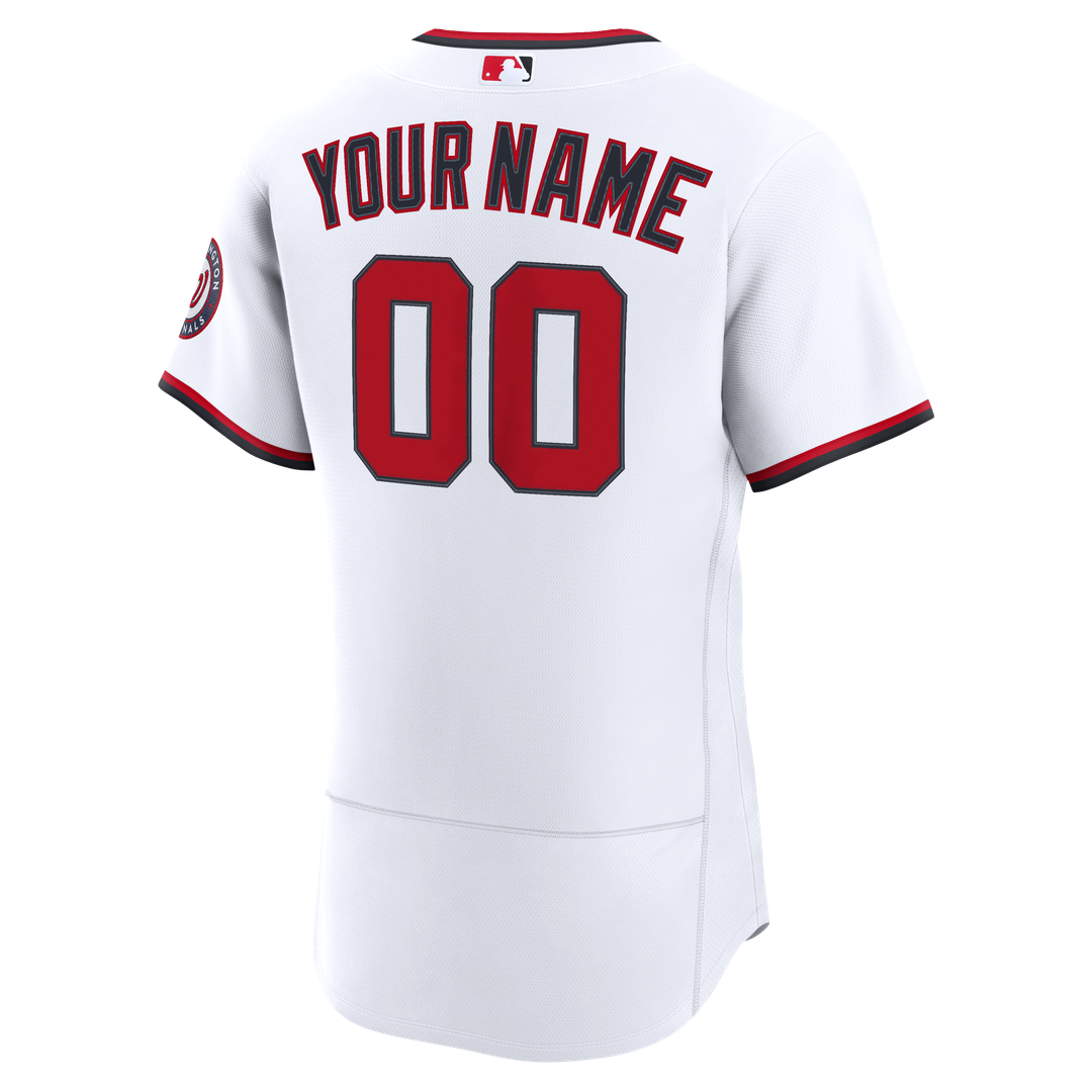 Washington Nationals Nike Home Authentic Custom Jersey - White Team Jersey Sports Fan Apparel