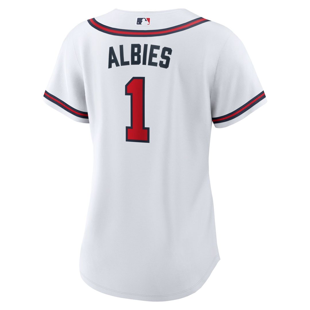 Atlanta Braves Ozzie Albies Nike Women's Home Replica Jersey - White Team Jersey Sports Fan Apparel