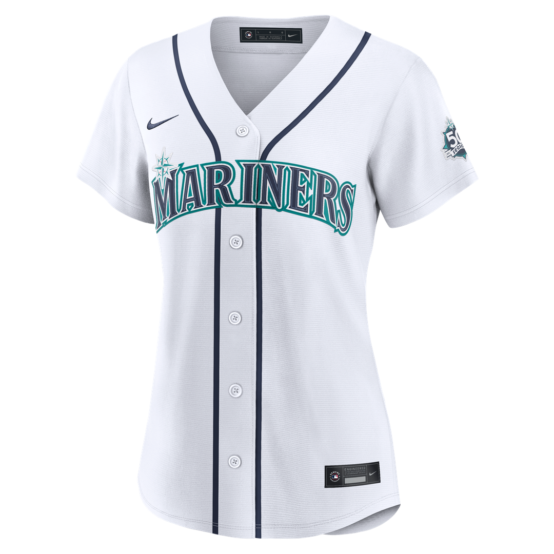 Seattle Mariners Nike Women's Home 50th Season Stadium Jersey - White Team Jersey Sports Fan Apparel