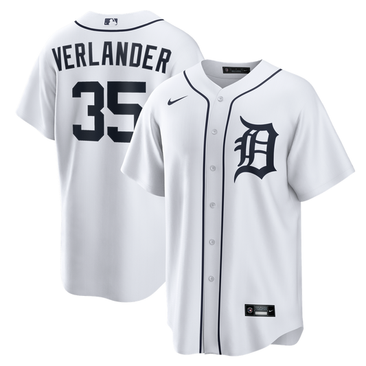 Detroit Tigers Justin Verlander Nike Home Replica Jersey - White Team Jersey Sports Fan Apparel