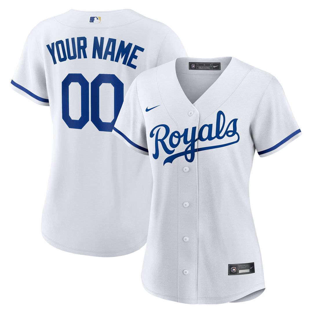 Kansas City Royals Nike Women's Replica Custom Jersey - White Team Jersey Sports Fan Apparel