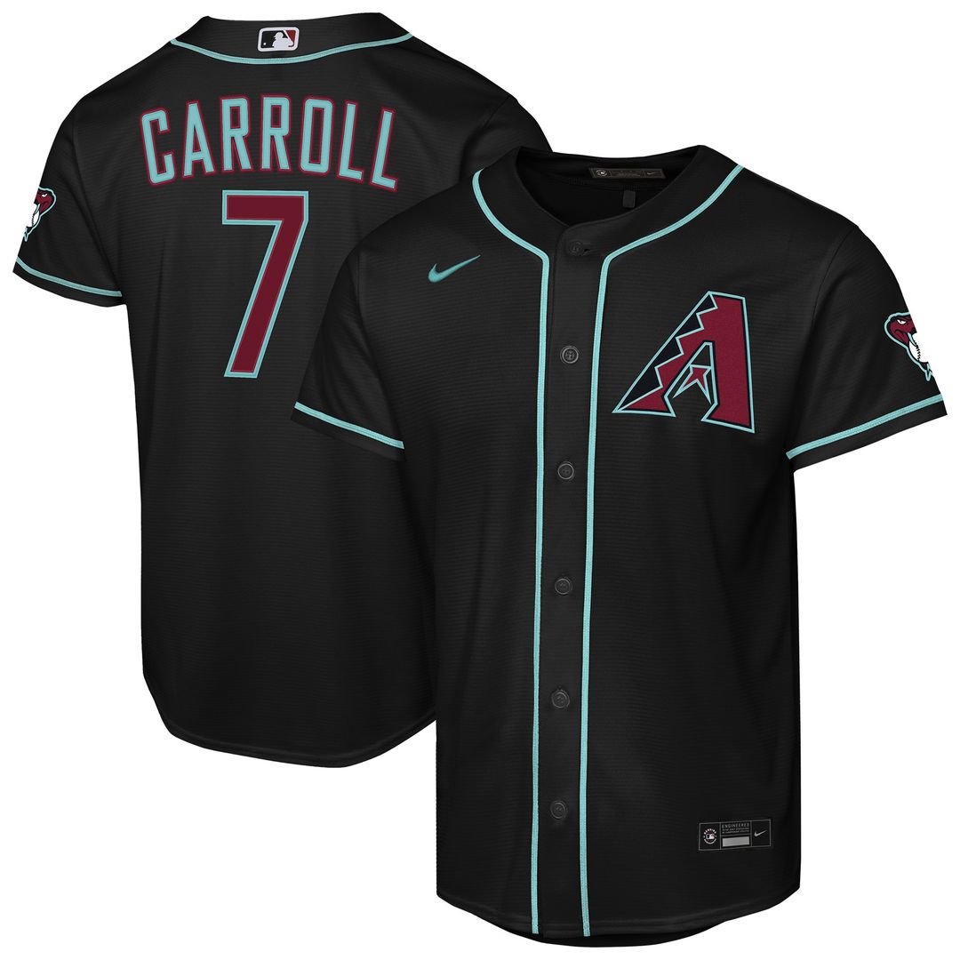 Arizona Diamondbacks Corbin Carroll Nike Youth Alternate Stadium Jersey - Black Team Jersey Sports Fan Apparel