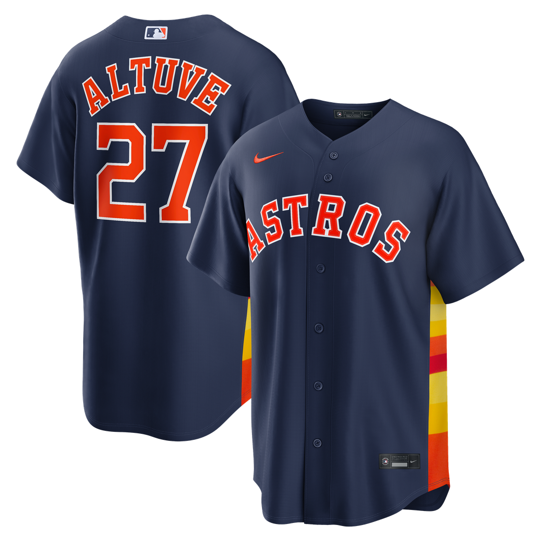 Houston Astros Jose Altuve Nike Alternate 2 Replica Jersey - Navy Team Jersey Sports Fan Apparel